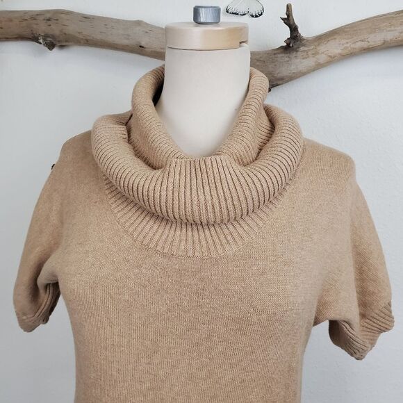 Athleta camel colored cowl neck sweater dress - Picture 8 of 8
